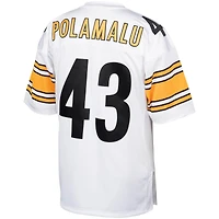 Men's Mitchell & Ness Troy Polamalu White Pittsburgh Steelers 2005 Authentic Throwback Retired Player Jersey