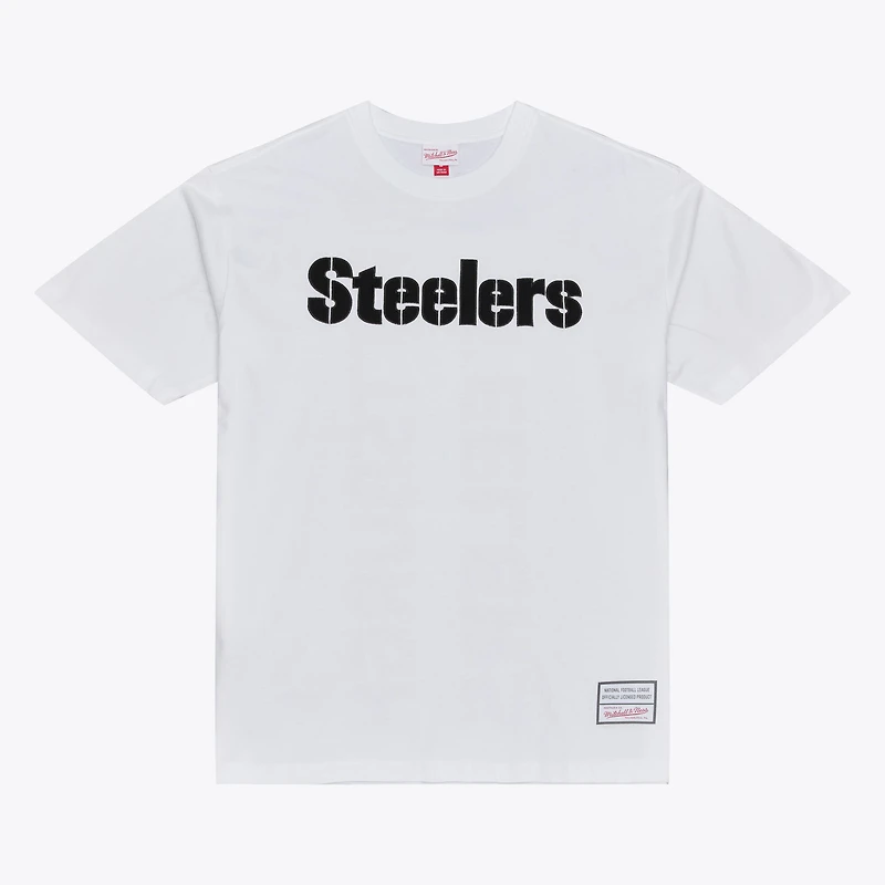 Men's Mitchell & Ness White Pittsburgh Steelers Monochrome T-Shirt