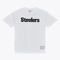 Men's Mitchell & Ness White Pittsburgh Steelers Monochrome T-Shirt