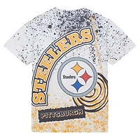T-shirt blanc sublimé Pittsburgh Steelers Team Burst Mitchell & Ness pour homme