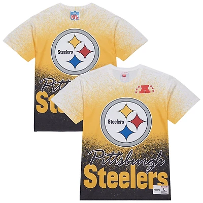 T-shirt blanc avec logo vintage Team Burst des Pittsburgh Steelers de Mitchell & Ness pour homme
