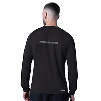 T-shirt à manches longues noir MSX par Michael Strahan pour homme, attaquant des Pittsburgh Steelers