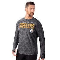 Men's MSX by Michael Strahan Black Pittsburgh Steelers Performance Camo Long Sleeve T-Shirt