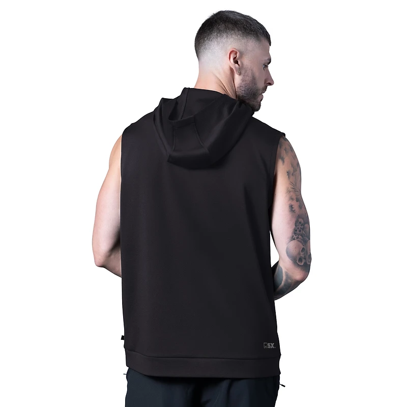 Sweat à capuche sans manches noir MSX by Michael Strahan des Pittsburgh Steelers Tri-Blend Rebound pour homme