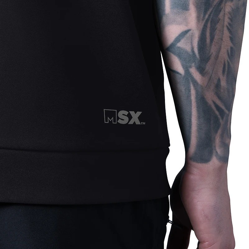 Men's MSX by Michael Strahan Black Pittsburgh Steelers Tri-Blend Rebound Sleeveless Hoodie