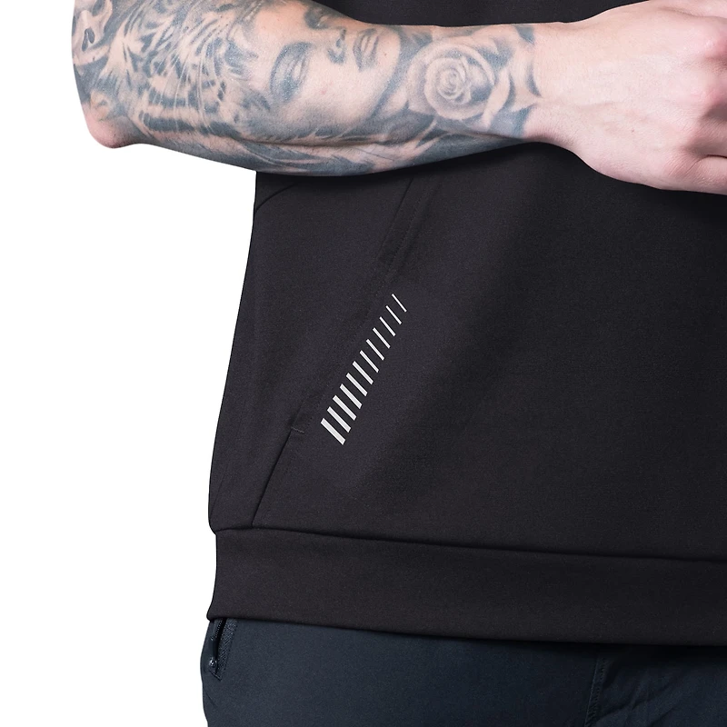 Sweat à capuche sans manches noir MSX by Michael Strahan des Pittsburgh Steelers Tri-Blend Rebound pour homme