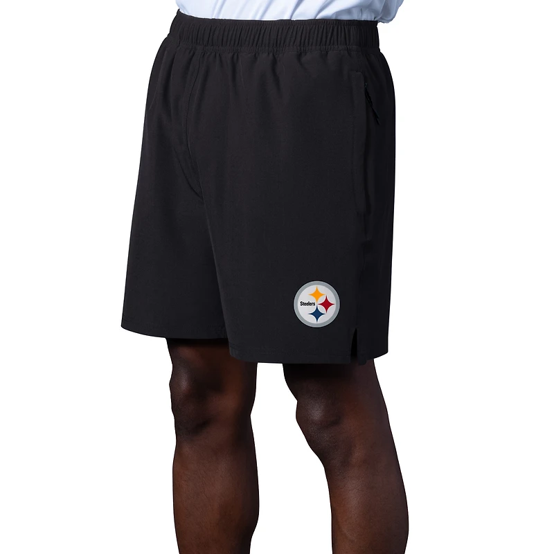 Men's MSX by Michael Strahan Black Pittsburgh Steelers Tryout Performance Shorts