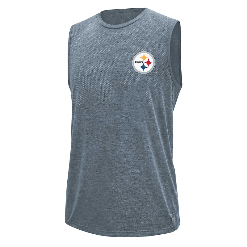 T-shirt d'échauffement MSX by Michael Strahan gris des Steelers de Pittsburgh pour homme