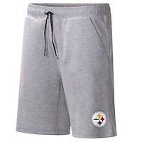 Men's MSX by Michael Strahan Heather Gray Pittsburgh Steelers Trainer Shorts