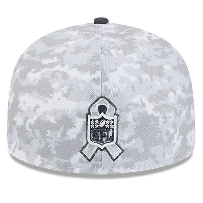 Men's New Era Arctic Camo/Graphite Pittsburgh Steelers 2024 Salute To Service 59FIFTY Fitted Hat