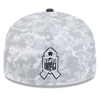 Men's New Era Arctic Camo/Graphite Pittsburgh Steelers 2024 Salute To Service 59FIFTY Fitted Hat