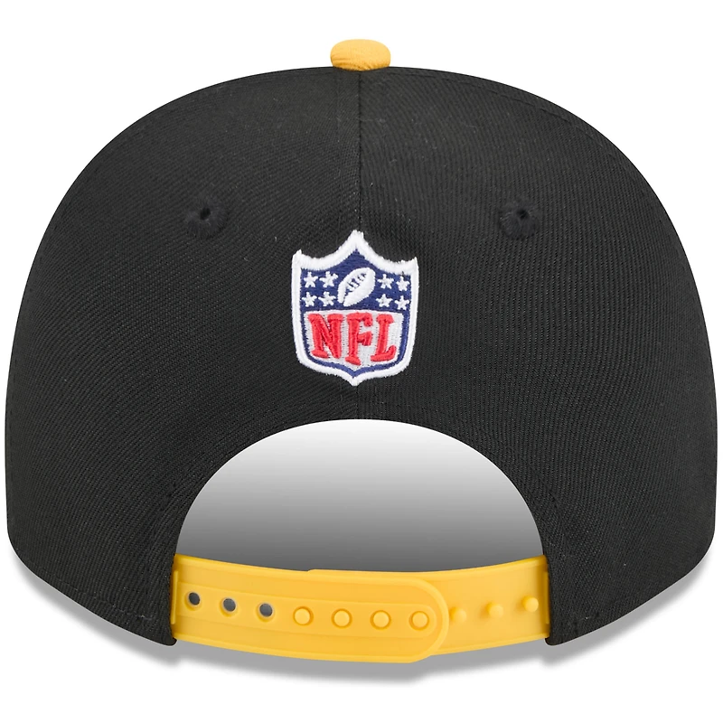 Casquette snapback 9FIFTY A-Frame noire/dorée pour homme des Pittsburgh Steelers, draft NFL 2025, New Era