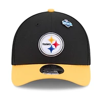 Casquette ajustable New Era noire et or Pittsburgh Steelers 2026 NFL Draft 9FORTY M-Crown pour homme