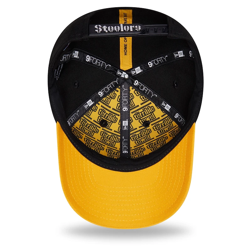 Men's New Era Black/Gold Pittsburgh Steelers 2026 NFL Draft 9FORTY M-Crown Adjustable Hat