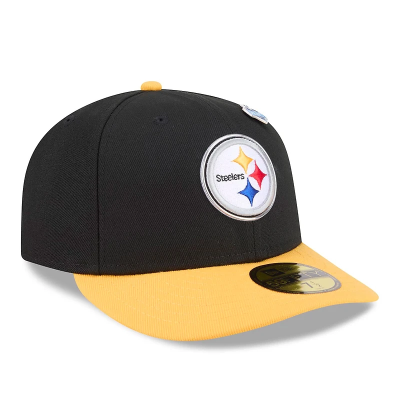 Men's New Era Black/Gold Pittsburgh Steelers 2026 NFL Draft Pre-Curved 59FIFTY Fitted Hat