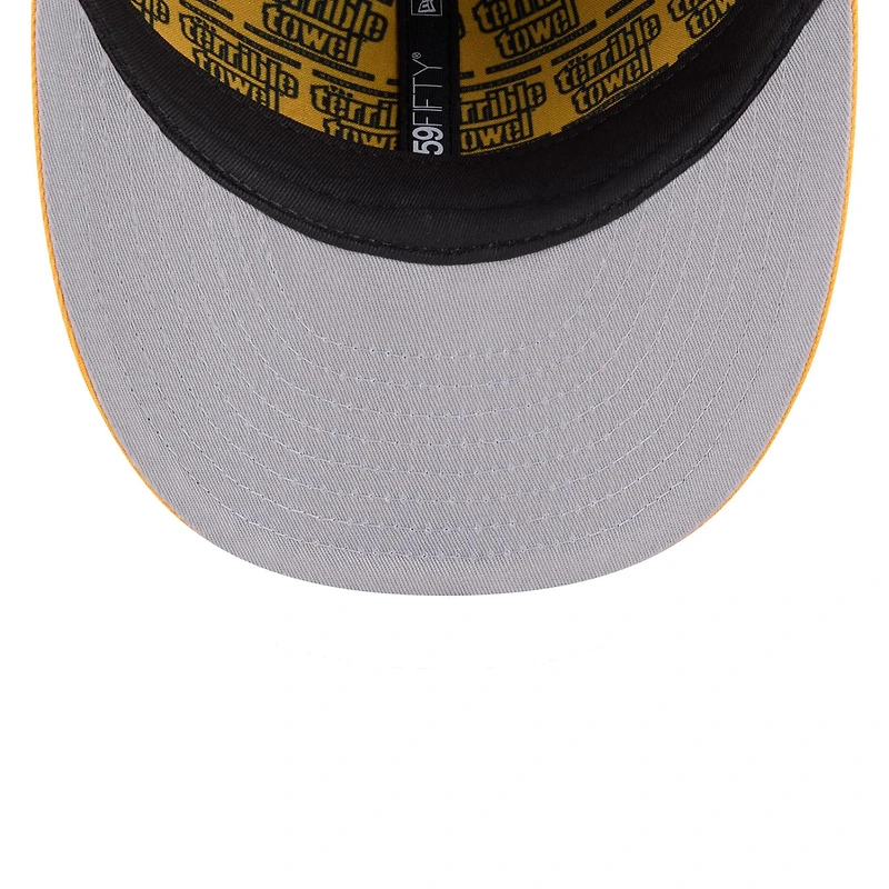 Casquette ajustée New Era 59FIFTY noire et or Pittsburgh Steelers, édition spéciale NFL Draft 2026, pour homme