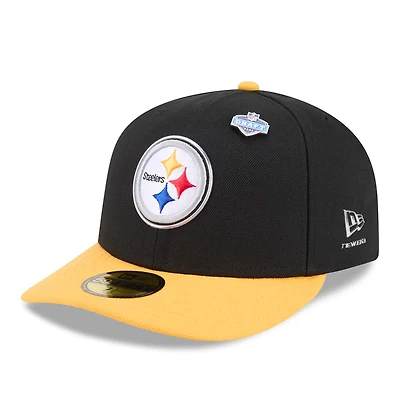 Men's New Era  Black/Gold Pittsburgh Steelers 2026 NFL Draft Pre-Curved 59FIFTY Fitted Hat