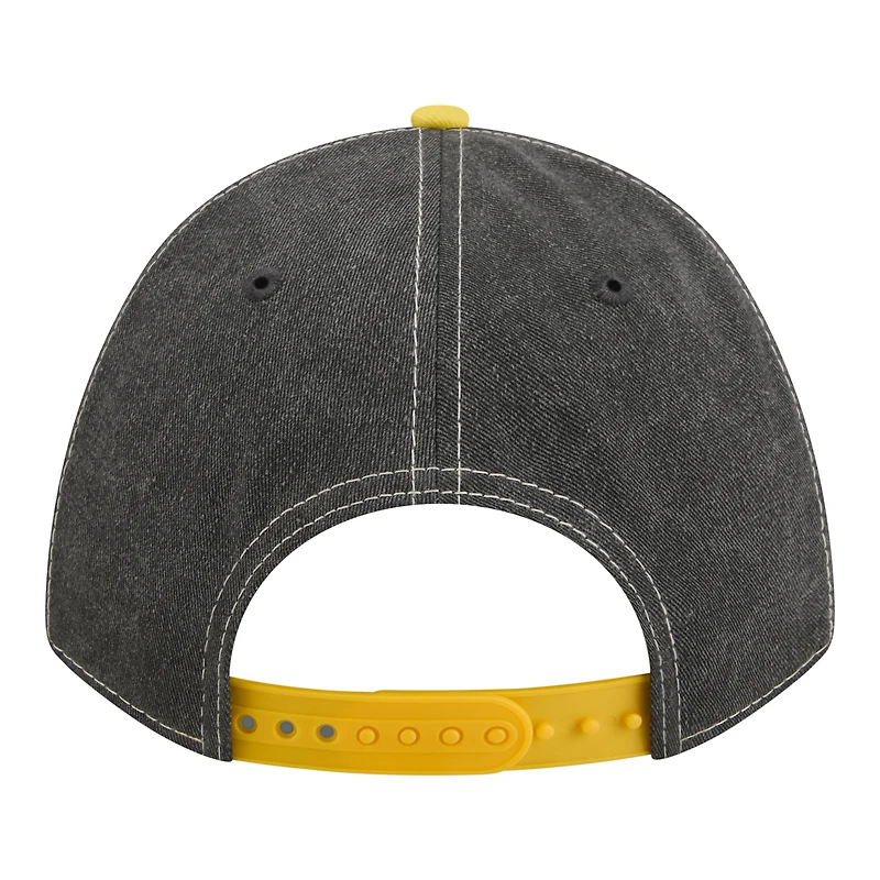 Men's New Era Black/Gold Pittsburgh Steelers 9FORTY Felt A-Frame Adjustable Hat