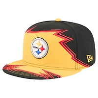 Men's New Era  Black/Gold Pittsburgh Steelers Break 59FIFTY Fitted Hat