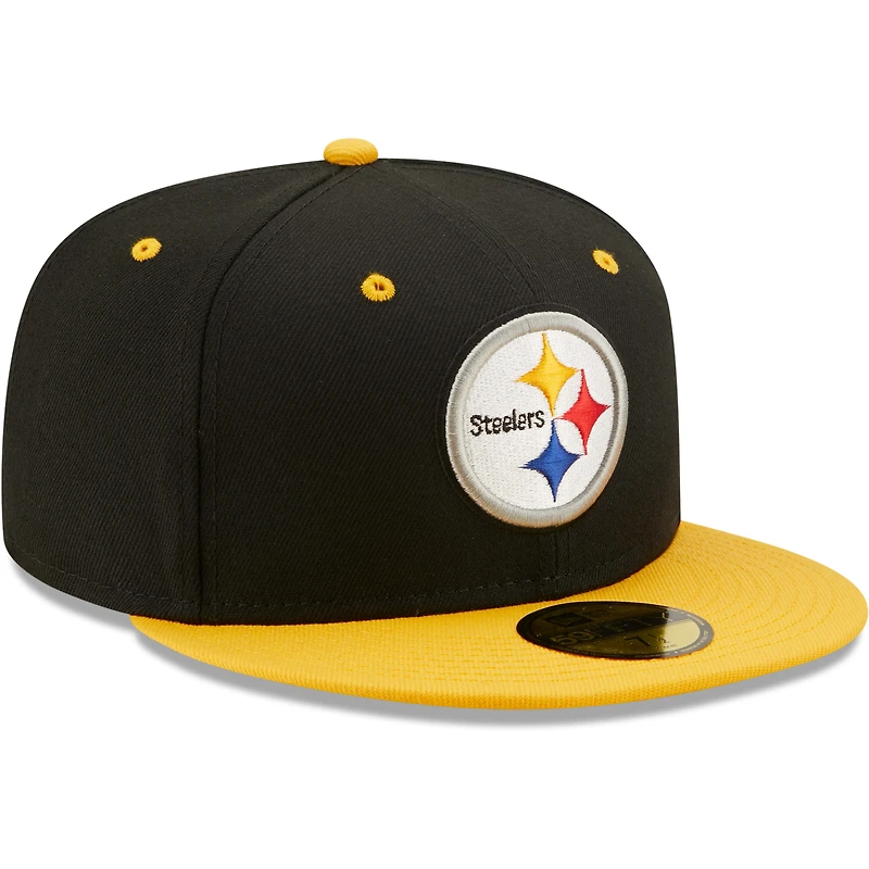 Men's New Era  Black/Gold Pittsburgh Steelers Flipside 2Tone 59FIFTY Fitted Hat