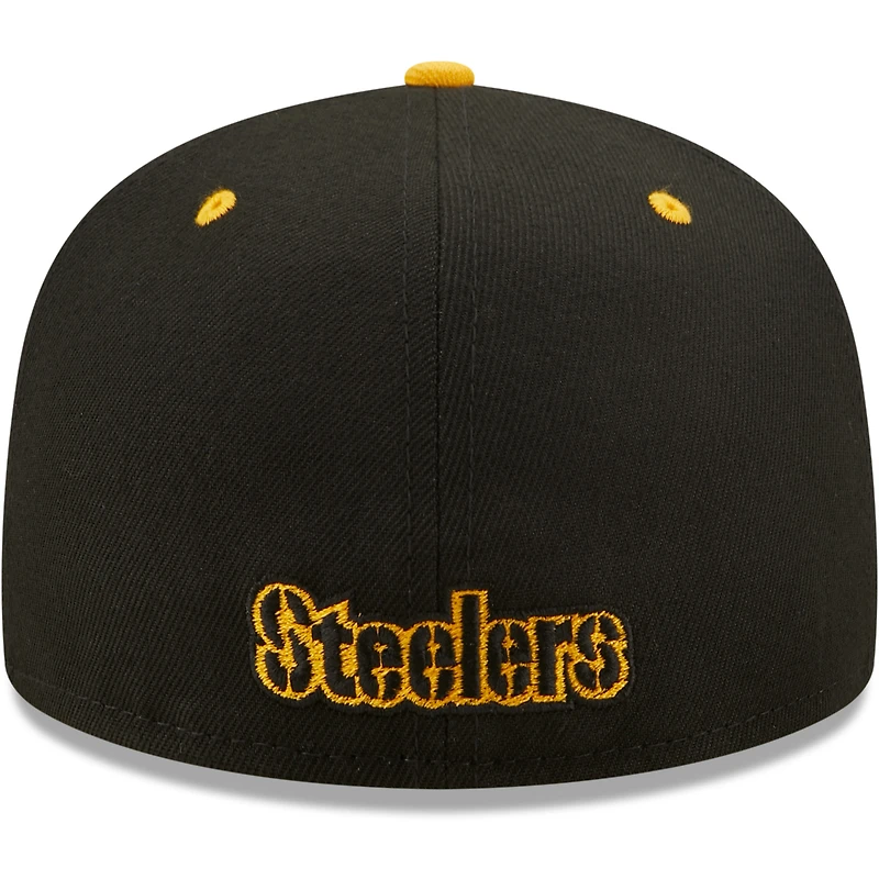 Men's New Era  Black/Gold Pittsburgh Steelers Flipside 2Tone 59FIFTY Fitted Hat