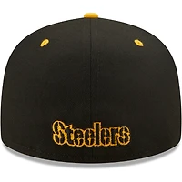 Men's New Era  Black/Gold Pittsburgh Steelers Flipside 2Tone 59FIFTY Fitted Hat