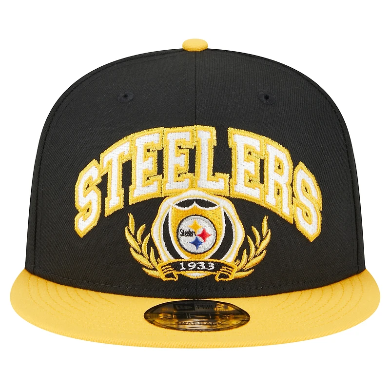 Casquette Snapback 9FIFTY de l'équipe des Pittsburgh Steelers New Era pour hommes, noir/or