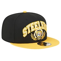 Casquette Snapback 9FIFTY de l'équipe des Pittsburgh Steelers New Era pour hommes, noir/or