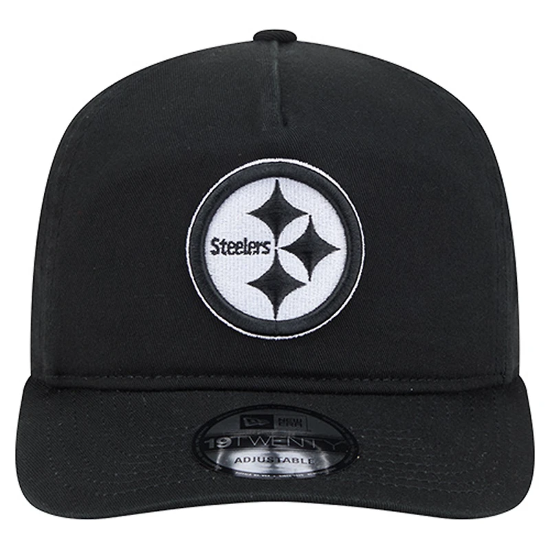 Casquette ajustable New Era 19TWENTY noire/blanche pour homme des Pittsburgh Steelers
