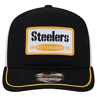 Men's New Era Black/White Pittsburgh Steelers Patch 19TWENTY Adjustable Hat