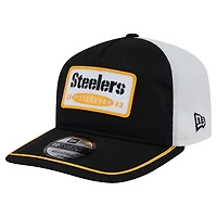 Casquette ajustable New Era 19TWENTY noire/blanche pour homme avec écusson des Steelers de Pittsburgh