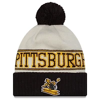 Men's New Era  Black Pittsburgh Steelers 2023 Sideline Historic Pom Cuffed Knit Hat