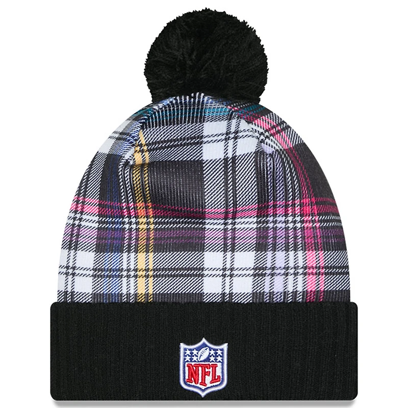 Bonnet en tricot à revers avec pompon NFL Crucial Catch 2024 Pittsburgh Steelers noir New Era pour homme