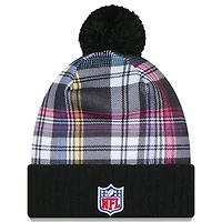 Bonnet en tricot à revers avec pompon NFL Crucial Catch 2024 Pittsburgh Steelers noir New Era pour homme