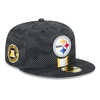 Casquette ajustée 59FIFTY Pittsburgh Steelers 2024 Sideline New Era noire pour hommes