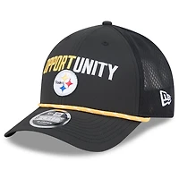 Men's New Era Black Pittsburgh Steelers 2025 Inspire Change 9FORTY M-Crown Adjustable Hat