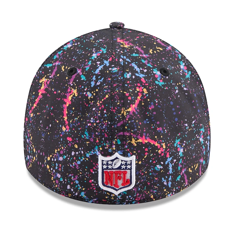 Casquette New Era noire Pittsburgh Steelers 2025 NFL Crucial Catch 39THIRTY Flex pour homme