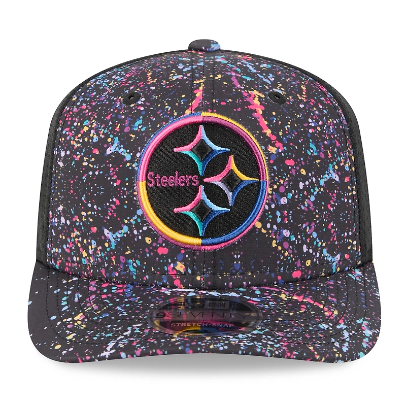 Casquette ajustable 9SEVENTY NFL Crucial Catch 2025 des Pittsburgh Steelers de New Era pour homme, noire