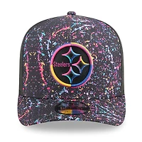 Casquette snapback 9FIFTY noire New Era des Pittsburgh Steelers 2025 NFL Crucial Catch pour homme