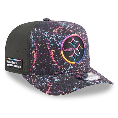 Casquette snapback 9FIFTY noire New Era des Pittsburgh Steelers 2025 NFL Crucial Catch pour homme