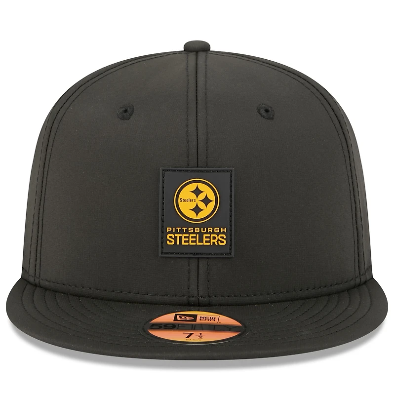 Men's New Era Black Pittsburgh Steelers 2025 Sideline 59FIFTY Fitted Hat