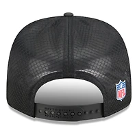 Casquette camionneur ajustable noire New Era 9SEVENTY des Pittsburgh Steelers 2025 Sideline pour homme