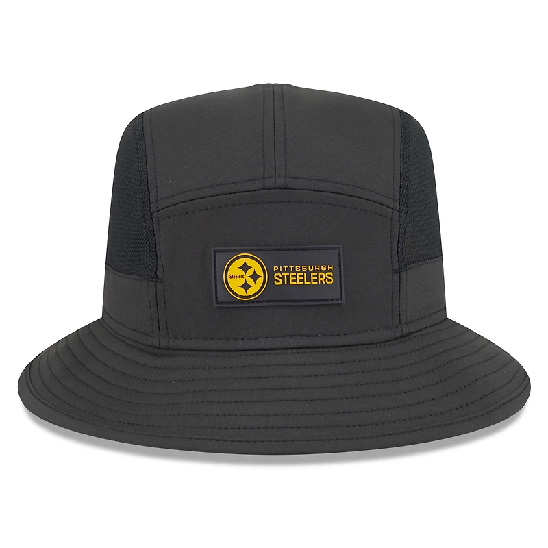 Bob noir New Era pour homme des Pittsburgh Steelers 2025 Sideline