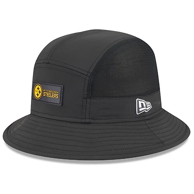 Bob noir New Era pour homme des Pittsburgh Steelers 2025 Sideline