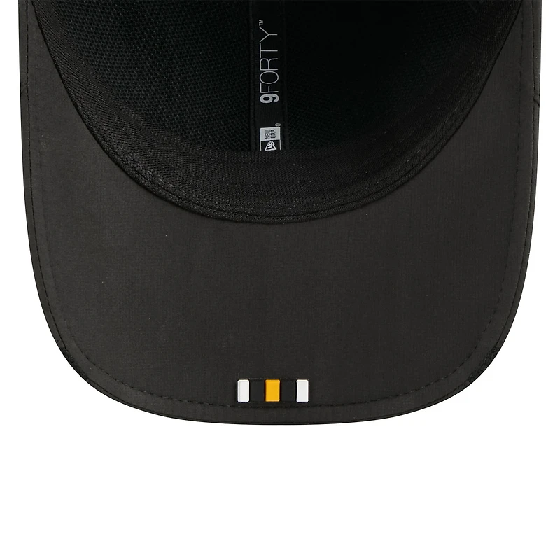 Casquette ajustable noire New Era 9FORTY Sideline des Pittsburgh Steelers 2025 pour homme