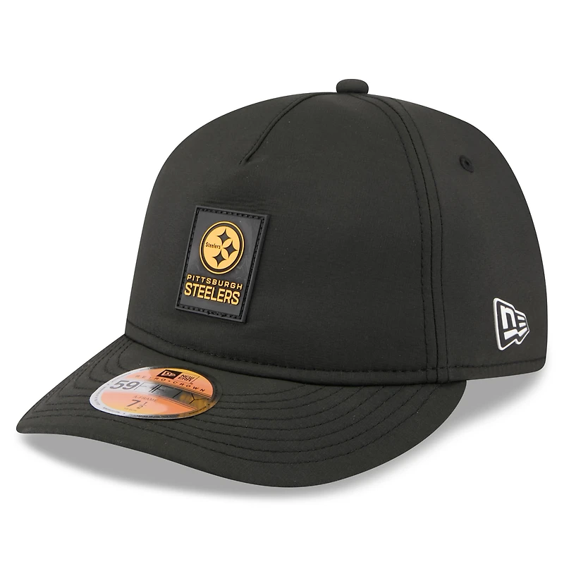 Men's New Era Black Pittsburgh Steelers 2025 Sideline Retro Crown 59FIFTY Fitted Hat