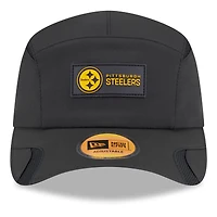 Casquette ajustable noire New Era pour homme des Pittsburgh Steelers 2025 Sideline Runner