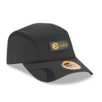 Casquette ajustable noire New Era pour homme des Pittsburgh Steelers 2025 Sideline Runner