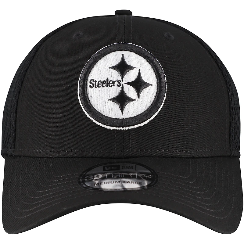 Men's New Era Black Pittsburgh Steelers 39THIRTY Flex Hat