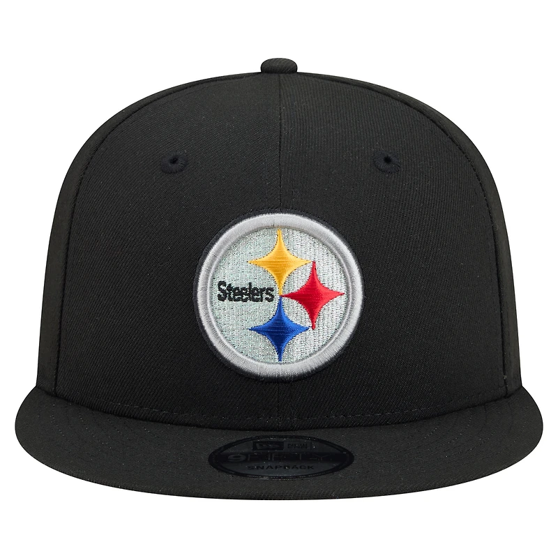 Casquette snapback New Era 9FIFTY noire Pittsburgh Steelers pour homme